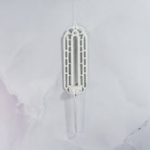 "Front view of empty MATTE WHITE Wall Propagation unit, showcasing a single clear tube mounted on a sleek matte white base."